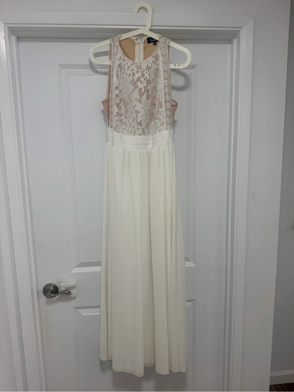 Lulu's Cream Lace Bodice Maxi Dress